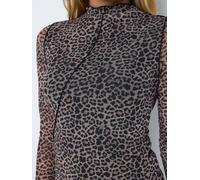 Noisy May NMSTEFFI LS HIGH NECK MESH TOP JRS XS Marrón