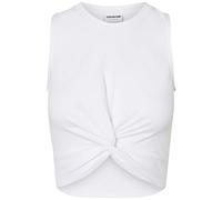 Noisy may Nmtwiggi S/L Top 3 Noos Camiseta, Blanco Brillante, Mujer