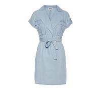 Noisy May NOS DE Mujer Nmvera S/s Endi Tencel Shirt Dress Noos Vestido Not Applicable, Azul (Light Blue Denim Light Blue Denim), 38 (Talla del Fabricante: Small)