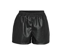 NOISY MAY Pantalones Cortos de Aspecto de Cuero revestidos para Mujer, Color:Negro, Talla:XS