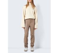 Noisy May Pantalón de mujer recto polipiel. Marrón 42 / 30