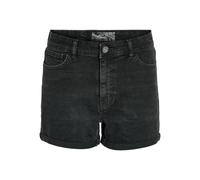 NOISY MAY Shorts de Mezclilla para Mujer con Cierre de Botón y Dobladillo Volteado, Color:Negro, Talla:S