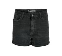 Noisy may Pantalones Cortos de Mezclilla para Mujer con Cierre de Botones y Dobladillo doblado, Negro, XL