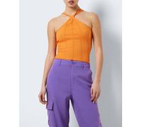 Noisy May top de punto cuello halter. Naranja 34/XS