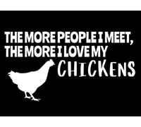Nok Nok LLC Calcomanía de Vinilo con Texto en inglés More People I Meet More I Love Chickens, para Coches, Camiones, Furgonetas, Paredes, Ordenador portátil, Color Blanco, 19 x 11,4 cm, NOK145