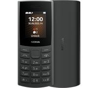 Nokia 105 4G Edition (2023) - Teléfono con SIM dual, pantalla de 1.8 pulgadas, batería de 1450 mAh, 48 MB de RAM/128 MB ROM, memoria expandible, conector de auriculares de 3.5 mm, radio FM, carbón