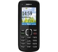 Nokia C1-02 - Móvil libre (pantalla de 1,8" 128 x 160, 64 MB de capacidad, teclado alemán QWERTZ) color negro [importado de Alemania]