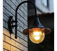 NOKTAI Aplique de Pared E27 Lámpara de Pared de Cuello de Cisne Industrial Retro de Aluminio Fundido a presión Negro Luces de Pared Impermeables Farol de Pared de jardín de Granja para ex
