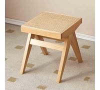 NOKTAI Banco de Madera con Asiento de ratán, Banco de Madera de Mediados de Siglo, Taburete de Zapato de Cambio de Comedor de Entrada para Sala de Estar, Dormitorio, Cocina, Pasillo Walnut