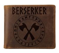NOKTAI Cartera Berserker para Hombre | Billetera Fina de Gran Capacidad con 16 Ranuras para Tarjetas | Bloqueo RFID | Regalos Vikingos para Esposo y Papá