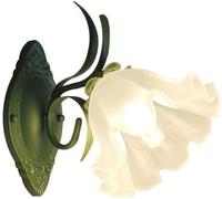 NOKTAI Lámpara de Pared Moderna y Exquisita con Forma de Flor Blanca, lámpara de Pared de Vidrio, Accesorios de Metal Verde, Aplique de Pared con Base E27, lámpara Colgante, lámpara colga
