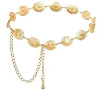 Nokwocy Cinturon Mujer Dorado,Cinturón de Cadena Dorado para Mujer,Con Margaritas Ahuecadas,Hebillas Ajustables,Cinturon Dorado Mujer Fiesta,Apto para Vestidos,Vaqueros,Suéteres,Estilosos