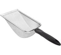 Nokwocy Pala para arena para gatos, pala de metal, pala para arena para gatos con mango de madera, 2 mm de tamaño de poro de metal, pala para gatos