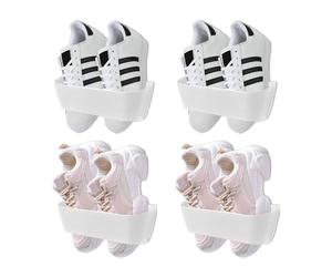 Nokwocy Zapatero de pared para autocaravana, montaje en pared y organización de entrada independiente para casa/RV/autocaravana - Zapatero moderno y delgado con adhesivo y tornillos (White)