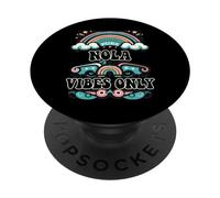 NOLA Vibes Only Cute Retro Girls NOLA Name PopSockets PopGrip Adhesivo