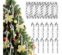 NOLACE 12 Piezas De Purpurina Bastones Caramelo 14 CM Navidad Rojo Plateado Bastón Caramelo Navidad Bastones De Caramelo Adorno Christmas Decorations Adornos Arbol