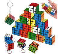 NOLACE 20 Piezas Mini Cubo Mágico Llavero (3cm) - Detalles Cumpleaños Infantiles y Relleno Piñata - Juguete Rompecabezas Antiestrés para Niños y Calendario de Adviento (Multicolor)