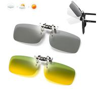 NOLACE Clip gafas de sol Polarizadas 2 Pares de Gafas de Sol de Clip en Flip Up Lente Polarizadas Hombres Mujeres, Flip up Gafas de Sol Sin Montura para Al Aire Libre, Conducción, Pescar