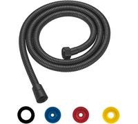 NOLACE Manguera de Ducha 2m Flexo Ducha de Acero Inoxidable Negro Manguera de Ducha con 4 Limitador de Flujo de Aire, Rosca Hembra Especialmente Flexible y Resistente a la Torsión