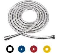 NOLACE Manguera de Ducha 5m Flexo Ducha de Acero Inoxidable Plata Manguera de Ducha con 4 Limitador de Flujo de Aire, Rosca Hembra Especialmente Flexible y Resistente a la Torsión