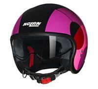 Nolan N21 06 Bicromo Casco Jet, negro-rojo-lila, tamaño M para Hombres