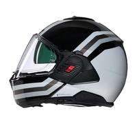 NOLAN Helmet N120-1 LINEO 348 XS, Negro/Blanco/Plateado