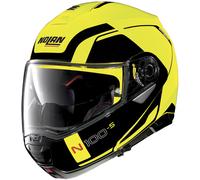 Nolan N100-5 Consistency N-Com Casco, negro/amarillo, Talla XS (55)
