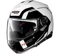Nolan N100-5 Consistency N-Com Casco, Negro/Blanco, Talla XXS (54)