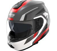 Casco Abatible Nolan N100-6 CINETICO 361 Grigio lava / Bianco / Rosso