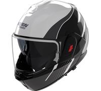 Nolan N120-1 Fluente Casco, Negro/Blanco, Talla XS (55)