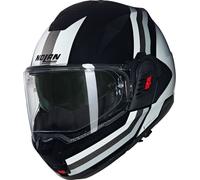 Nolan N120-1 Lineo N-Com Casco, Negro/Blanco/Plata, Talla M (58)