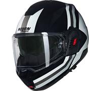 Nolan N120-1 Lineo N-Com Casco, Negro/Blanco/Plata, Talla S (56)
