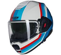 Nolan N120-1 N-Com Lineo 347 Casco De Moto (Blanco/Azul/Rojo) Talla: M (57)
