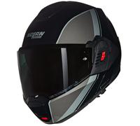 Nolan N120-1 Pintura Especial Casco Plegable (Negro/Gris/Plata) Talla: M (57)