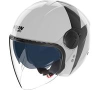 Nolan N20-2 Visor Impeto Casco a reacción, negro-blanco, tamaño S para Hombres