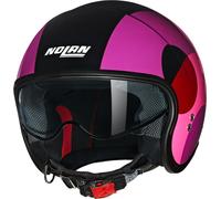 Nolan N21 06 Bicromo Casco Jet, negro-rojo-lila, tamaño XL para Hombres