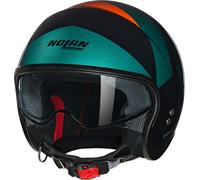 Nolan N21 06 Tangente Casco Jet, negro/verde/naranja, Talla M (58)