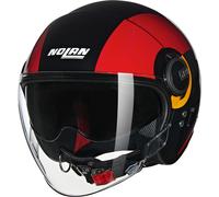 NOLAN Casco N21 Visor 06 Bicromo 350 M, Negro, Rojo y Naranja