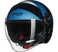 Nolan N21 Visor 06 Tangente Casco Jet, negro-azul-plata, tamaño S para Hombres