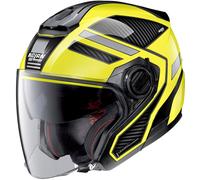 Nolan N40-5 Beltway N-Com Casco Jet, negro-amarillo, tamaño XS para Hombres