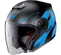 Nolan N40-5 Zefiro 2023 N-Com Casco Jet, negro-azul, tamaño M