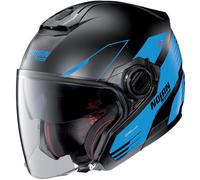 Nolan N40-5 Zefiro 2023 N-Com Casco Jet, negro mate/azul, Talla M (58)