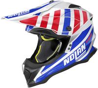 Nolan N53 Cliffjumper Casco de Motocross, blanco-rojo-azul, tamaño XS para Hombres