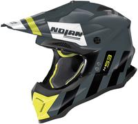 Nolan N53 Spakler Casco de motocross, gris-amarillo, tamaño M para Hombres
