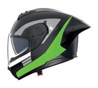 Nolan N60-6 Sport Contrasto Casco, negro-verde, tamaño M para Hombres