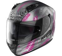Nolan N60-6 Wheelspin Casco, Gris mate/rosa, Talla S (56)