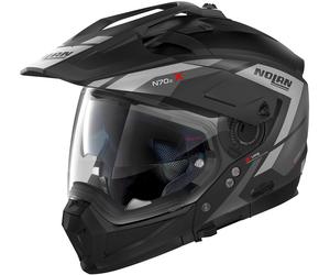 Nolan N70-2 X Grandes Alpes N-Com Casco, negro mate/plateado, Talla XXS (54)