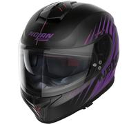 Nolan N80-8 Kosmos N-Com Casco, negro-lila, tamaño S para Hombres