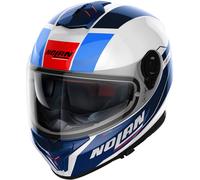 Nolan N80-8 Mandrake N-Com Casco, blanco-rojo-azul, tamaño S para Hombres