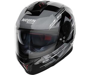 Nolan N80-8 Meteor N-Com Casco, negro/gris, Talla XL (62)